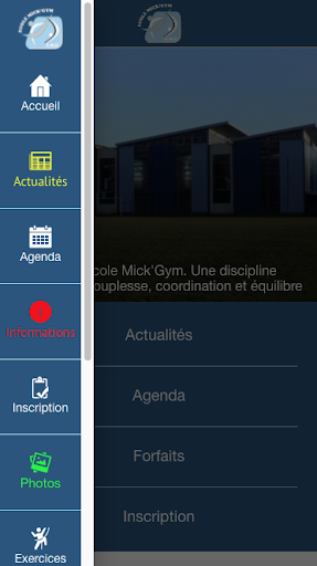 Android application Ecole Mick'Gym screenshort