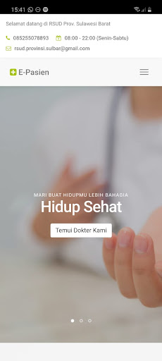 Android application E-Pasien RSUD Sulbar screenshort
