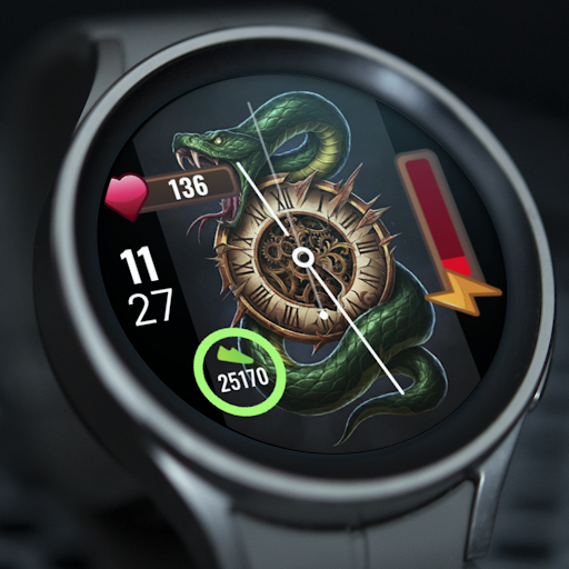 A096 Snake Hybrid Watchface screenshot 1