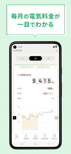 Android application ドコモでんき screenshort