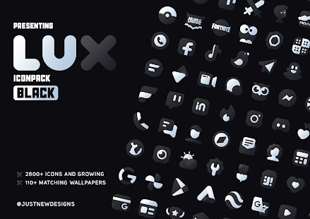 LuX Black Icon Pack v1.4 APK Patched