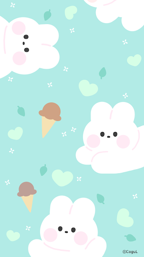 Android application 카카오톡 테마 - 여름 토끼 민트 초코 (카톡테마) screenshort