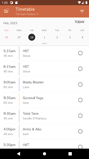 Android application The Gym Factory Warriewood screenshort
