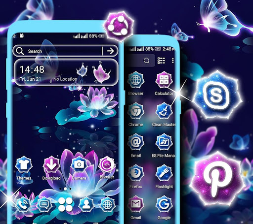 Android application Neon Lotus Launcher Theme screenshort