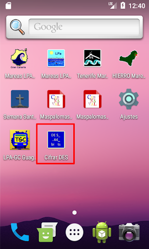 Android application Cifrar DES screenshort