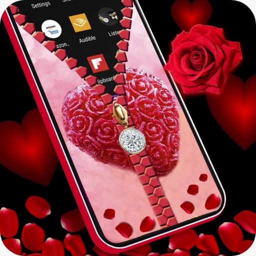 Rose Heart Zipper Lock Screen logo