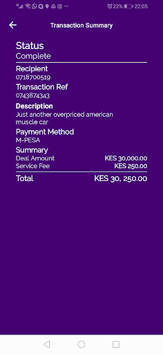 Android application Mobipesa screenshort