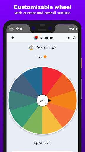 Wheel spinner, decision roulet Screen 3