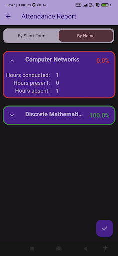 Defaulter ? College Attendance Screen 3
