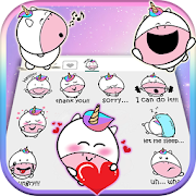 Cute Unicorn Blob Emoji Stickers  Icon