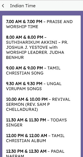 Tamil Christian Radio Screen 2