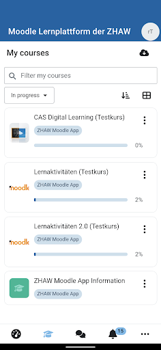 ZHAW Moodle Screen 3