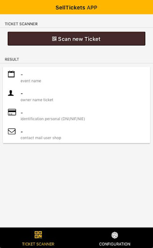 Android application SellTickets APP screenshort