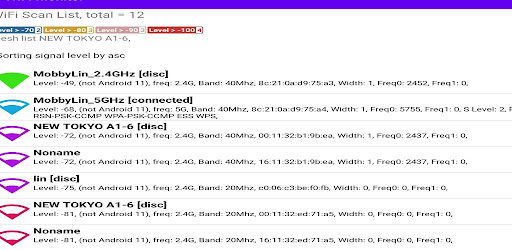 Android application my Wi-Fi viewer and analyzer screenshort