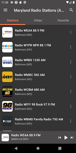 Android application Maryland Radio Stations screenshort