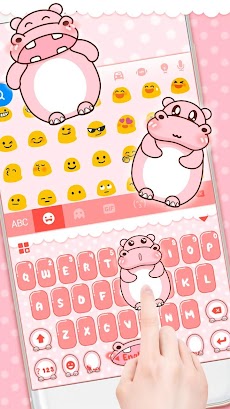 Pink Cute Hippo キーボードのおすすめ画像4
