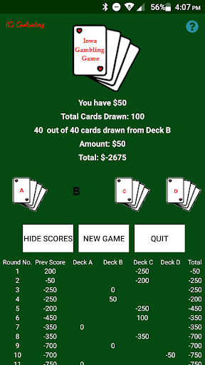 Iowa Gambling Game Decision M