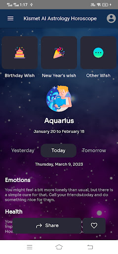 Android application Kismet -AI Astrology Horoscope screenshort