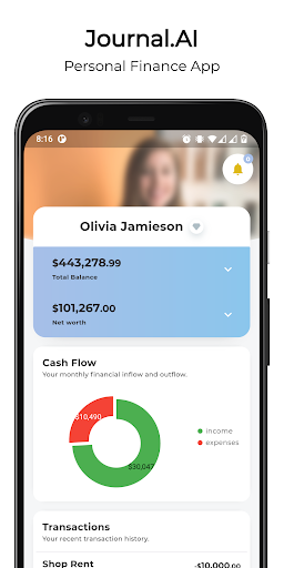 Android application Journal.AI - Personal Finance screenshort