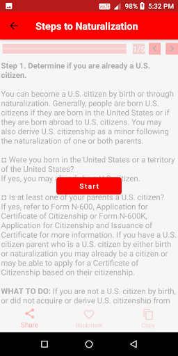 Law & test for US Citizenship Screen 3