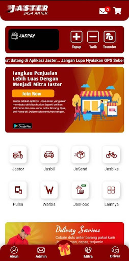 Android application Jaster - Jasa Anter screenshort