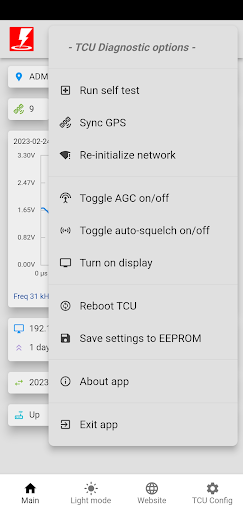 Microsferics TCU Control Screen 3