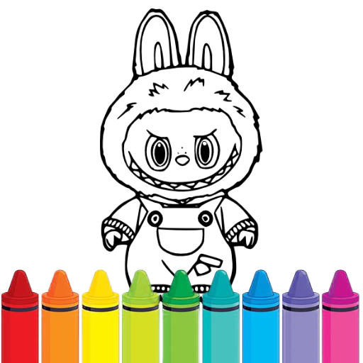 Kawai Labubu Coloring Pages