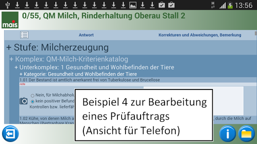 Android application mais COP Audit mobil screenshort