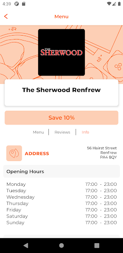 The Sherwood PA4 Screen 2