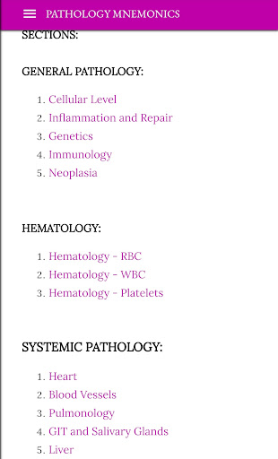 Pathology Mnemonics & Notes Screen 3