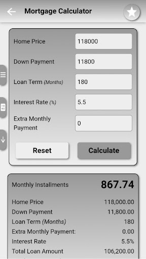 Mortgage Calculator Screen 2