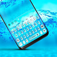 Blue Bubbly Waterdrops Keyboard