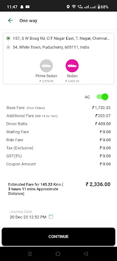 Unique Taxi Customer Screen 3
