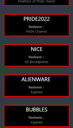 DBD Code Screen 2