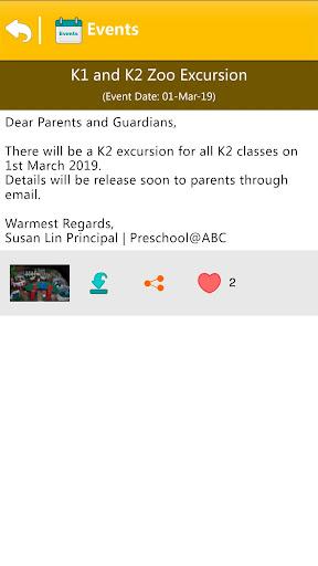 CommApp for Parents Screen 2