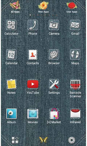 -Denim Floral- Theme +HOME Screen 2