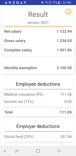 Moldova Salary Calculator Screen 2