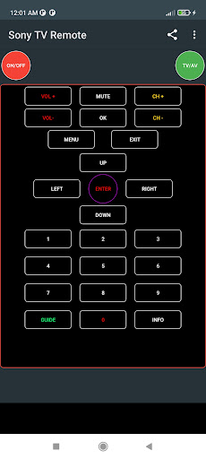 Android application Remote For Sony Tv screenshort
