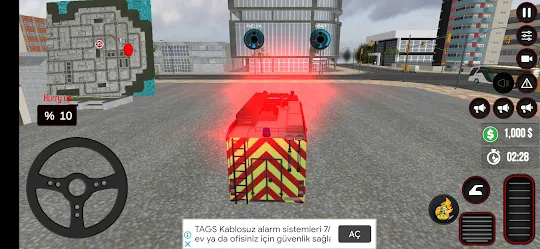 Feuerwehrauto und Feuerwehrman
