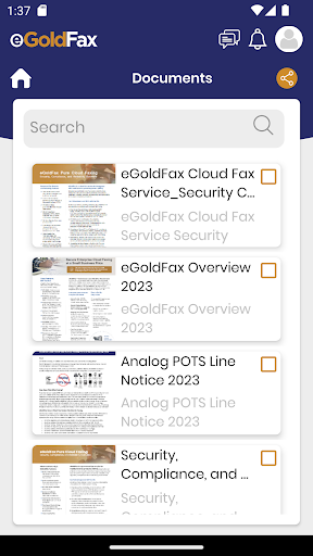 eGoldFax Reseller Connect App Screen 3