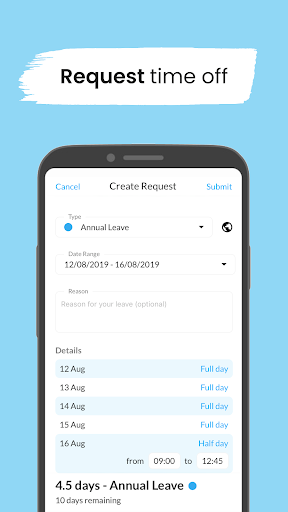 Screenshot of Leave Dates - Staff Planner