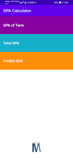 Android application GPA calculator screenshort