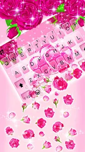 Pink Roses Gravity Keyboard Ba