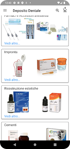 Android application Deposito Dentale screenshort