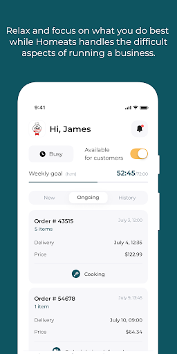 Android application Homeats Vendor screenshort