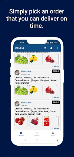 Android application QI Delivery Boy screenshort