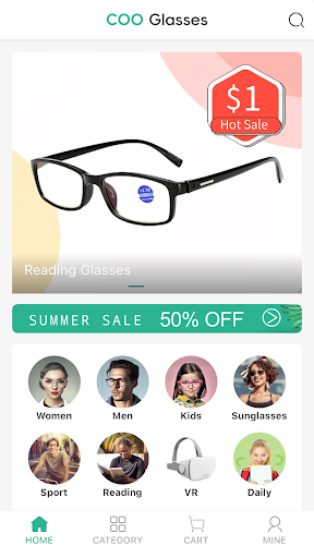 Android application Coo Glasses screenshort