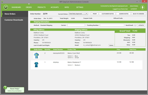 WP EasyCart (Tablet) Screen 3