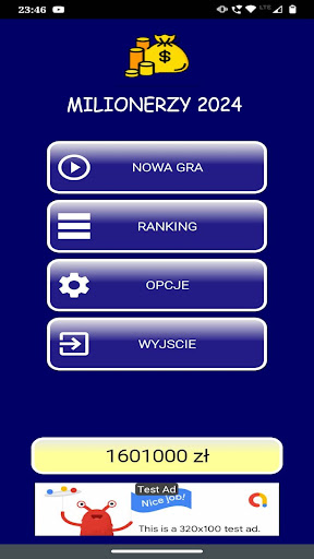 Android application Milionerzy 2024 screenshort