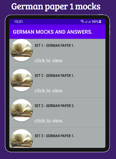 German: mocks & answers Screen 2